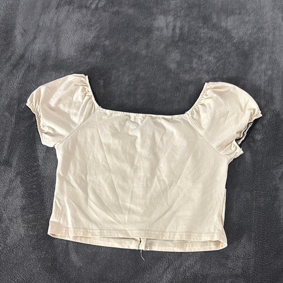 Cream Button-Up Women's Top - Picture 4 of 5